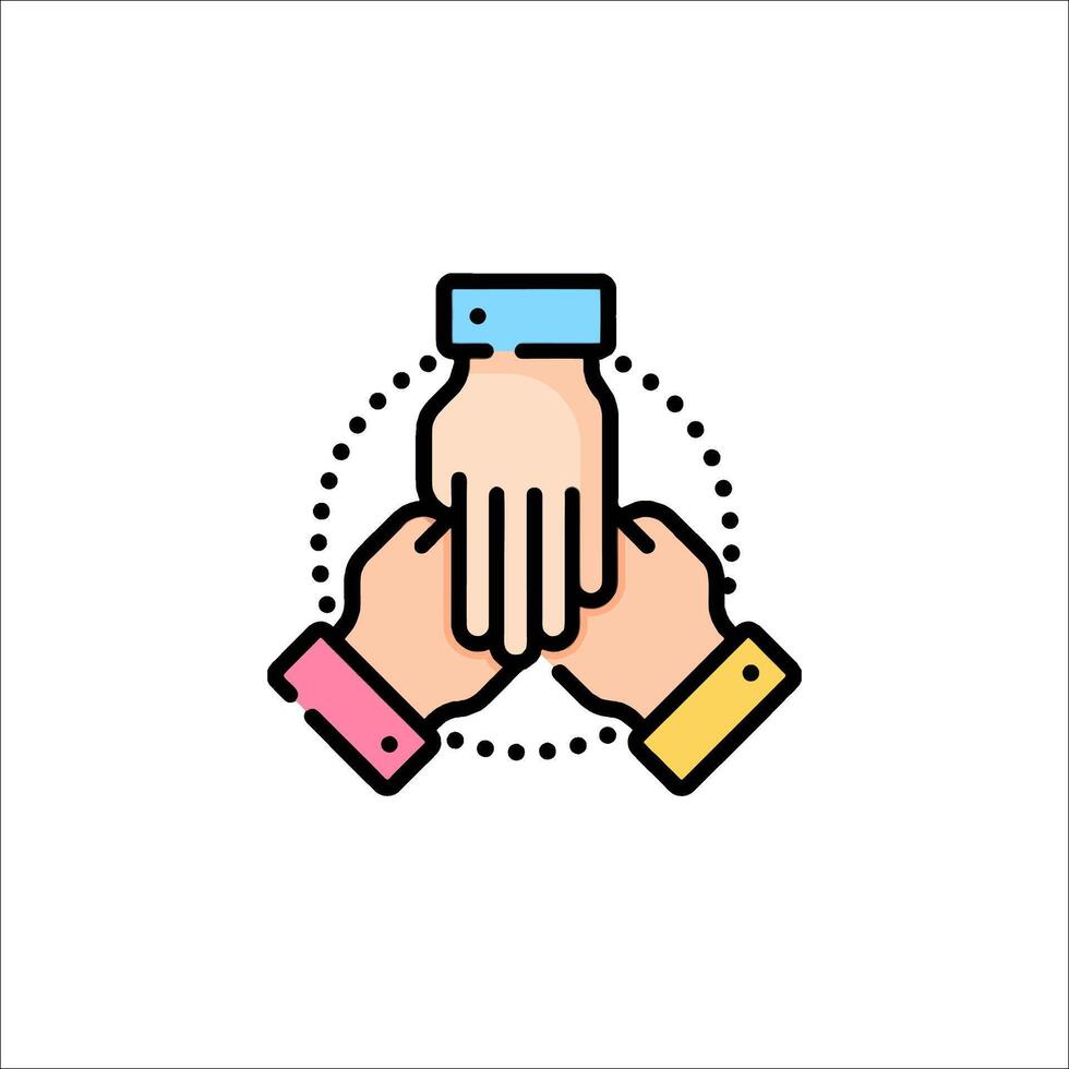 Hands together icon vector