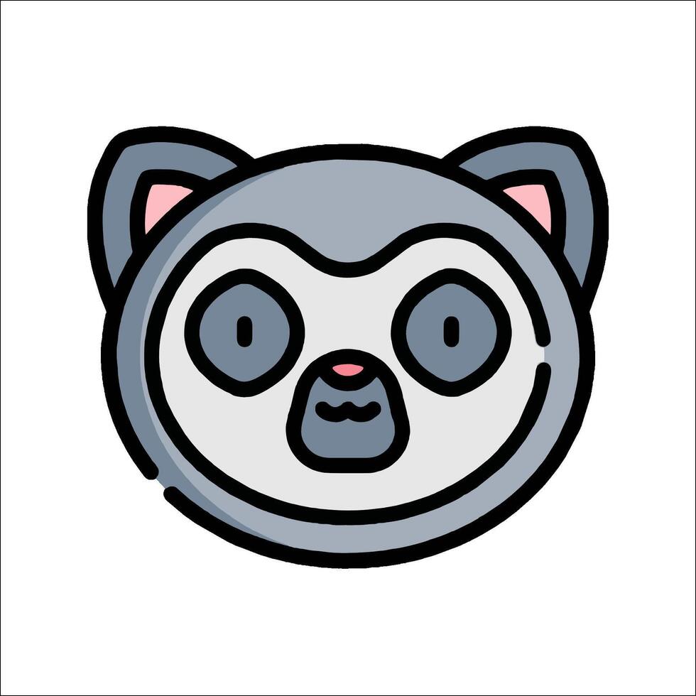 A cartoon cat face with a big nose vector