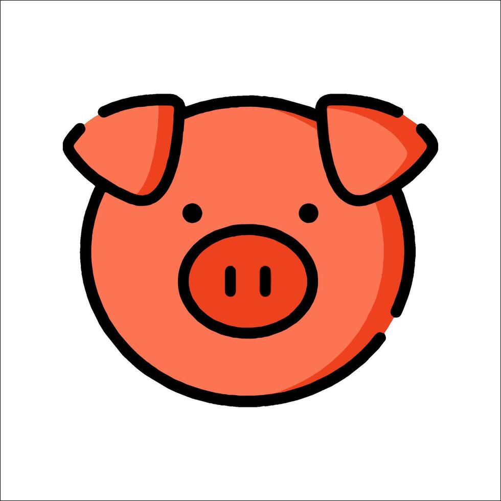 A pig head icon on a white background vector