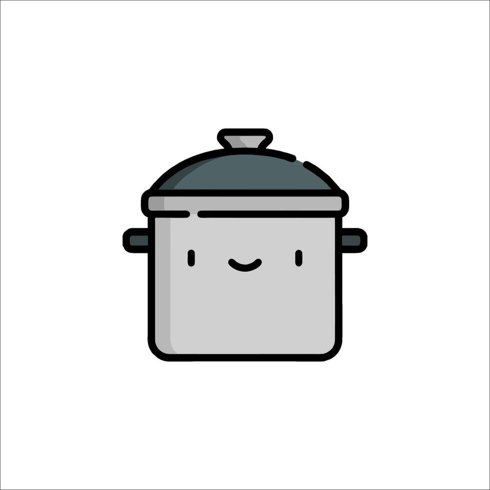 A cartoon pot with a face on it vector