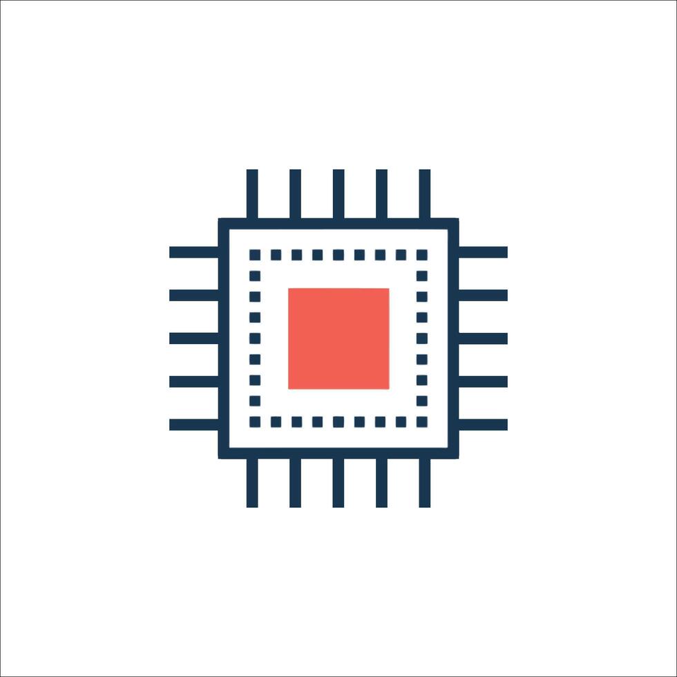 A computer processor icon on a white background vector