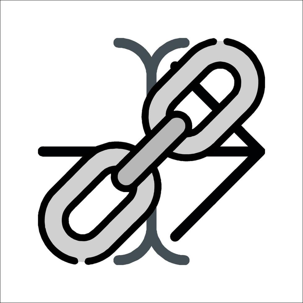 A link icon with a chain and a chain vector