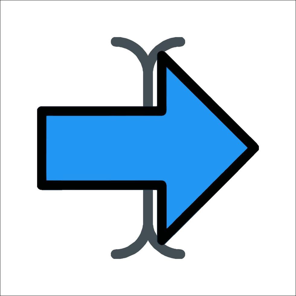 A blue arrow pointing in the opposite direction vector