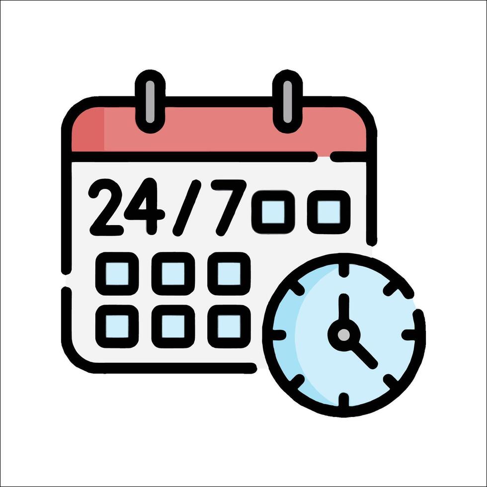 Calendar icon with clock and date vector