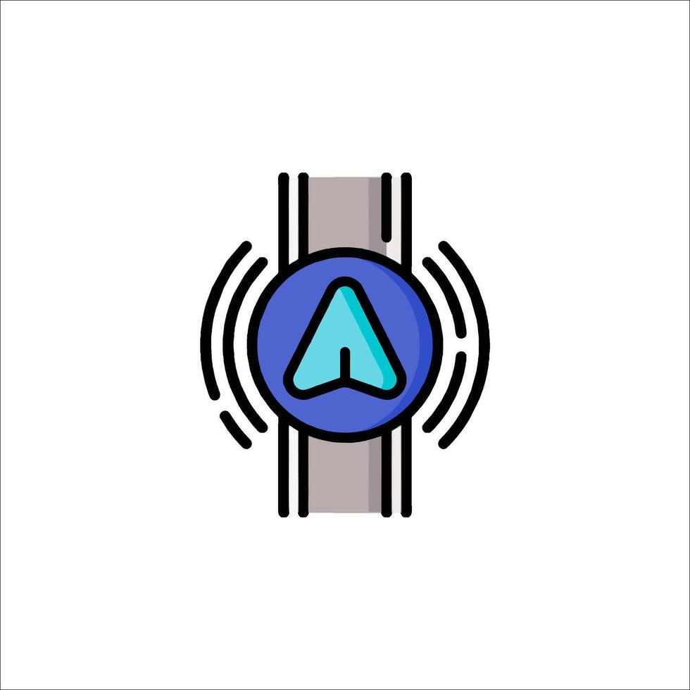 A watch with a blue arrow on it vector