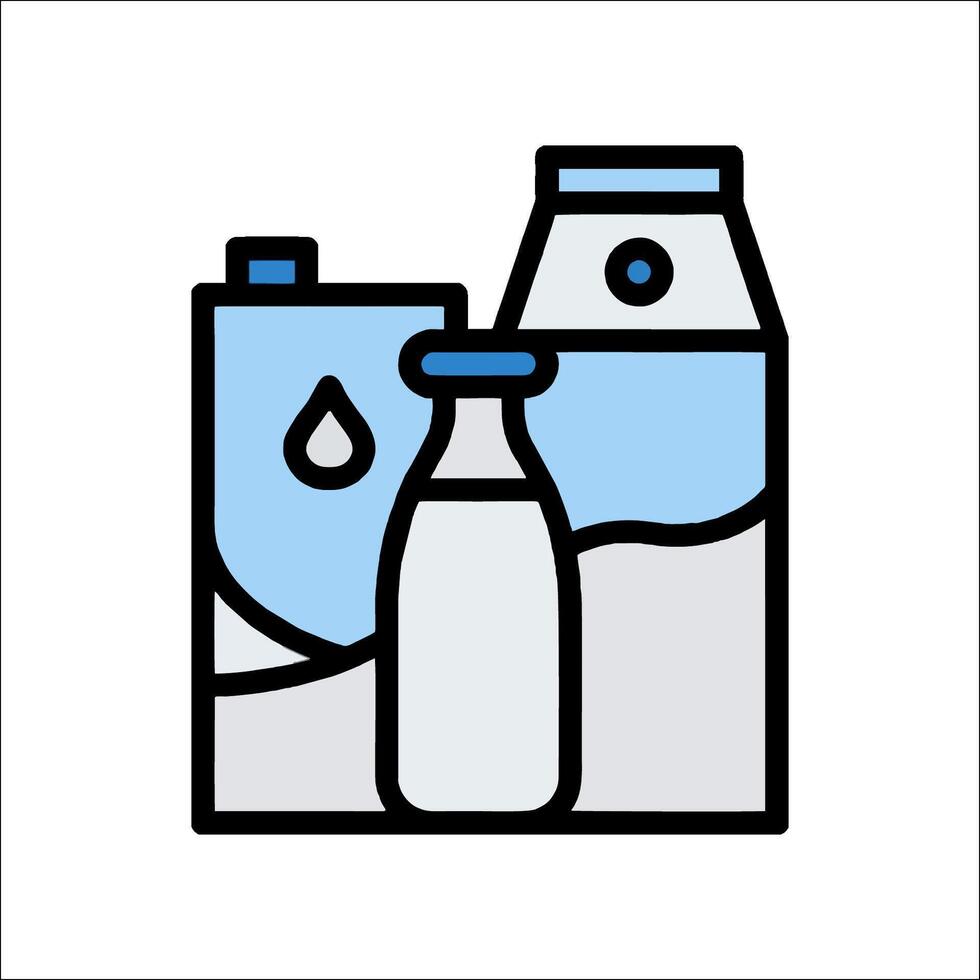 Milk and milk products icon illustration vector