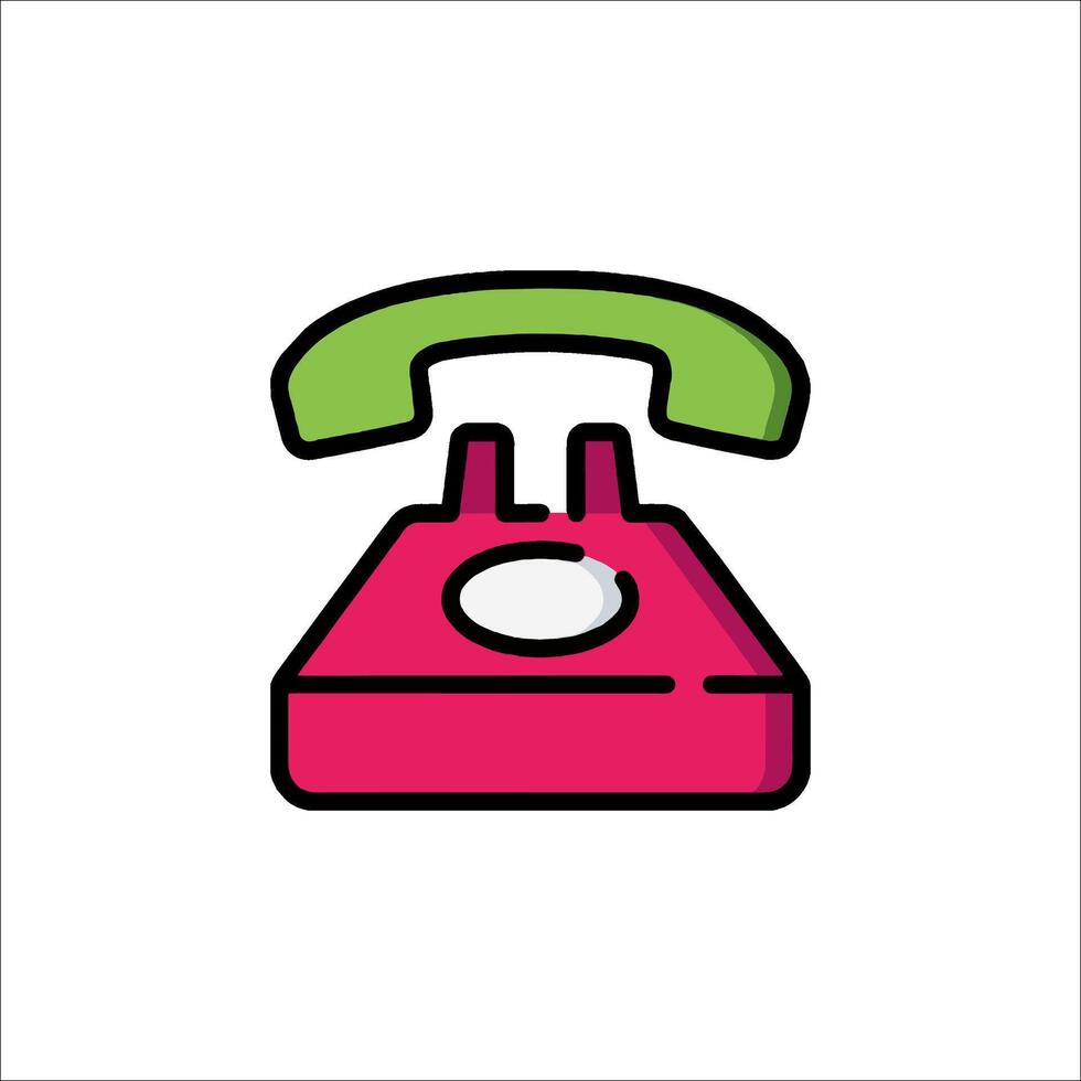 A pink telephone icon on a white background vector