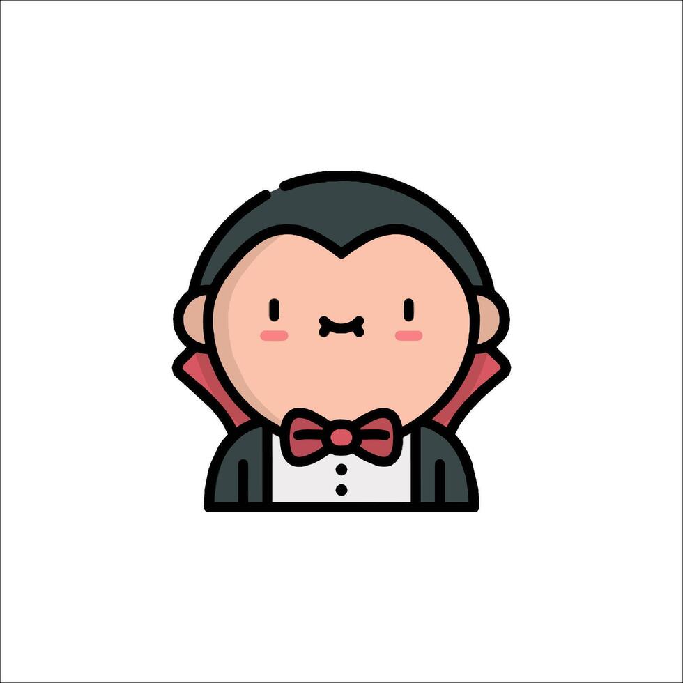 A cartoon character with a vampire mask and bow tie vector