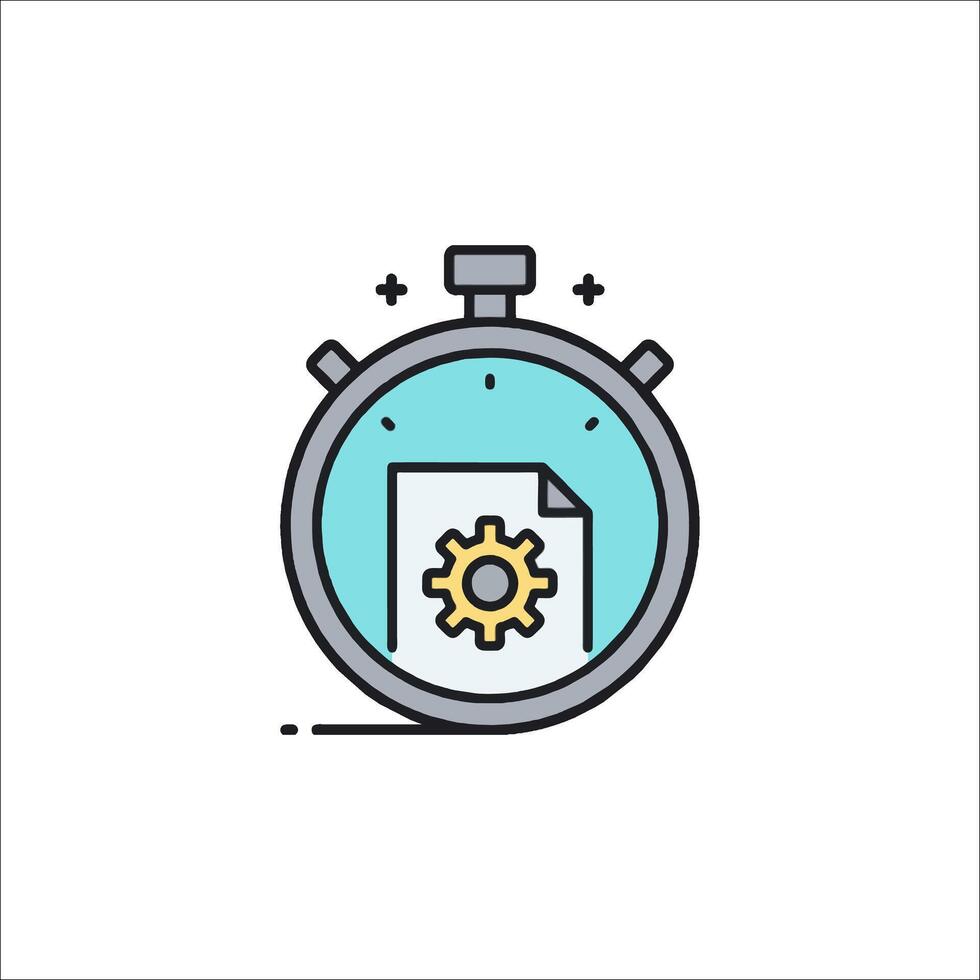 A stopwatch with a paper document in the middle vector