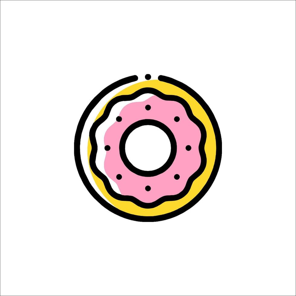 A donut icon in a flat style vector