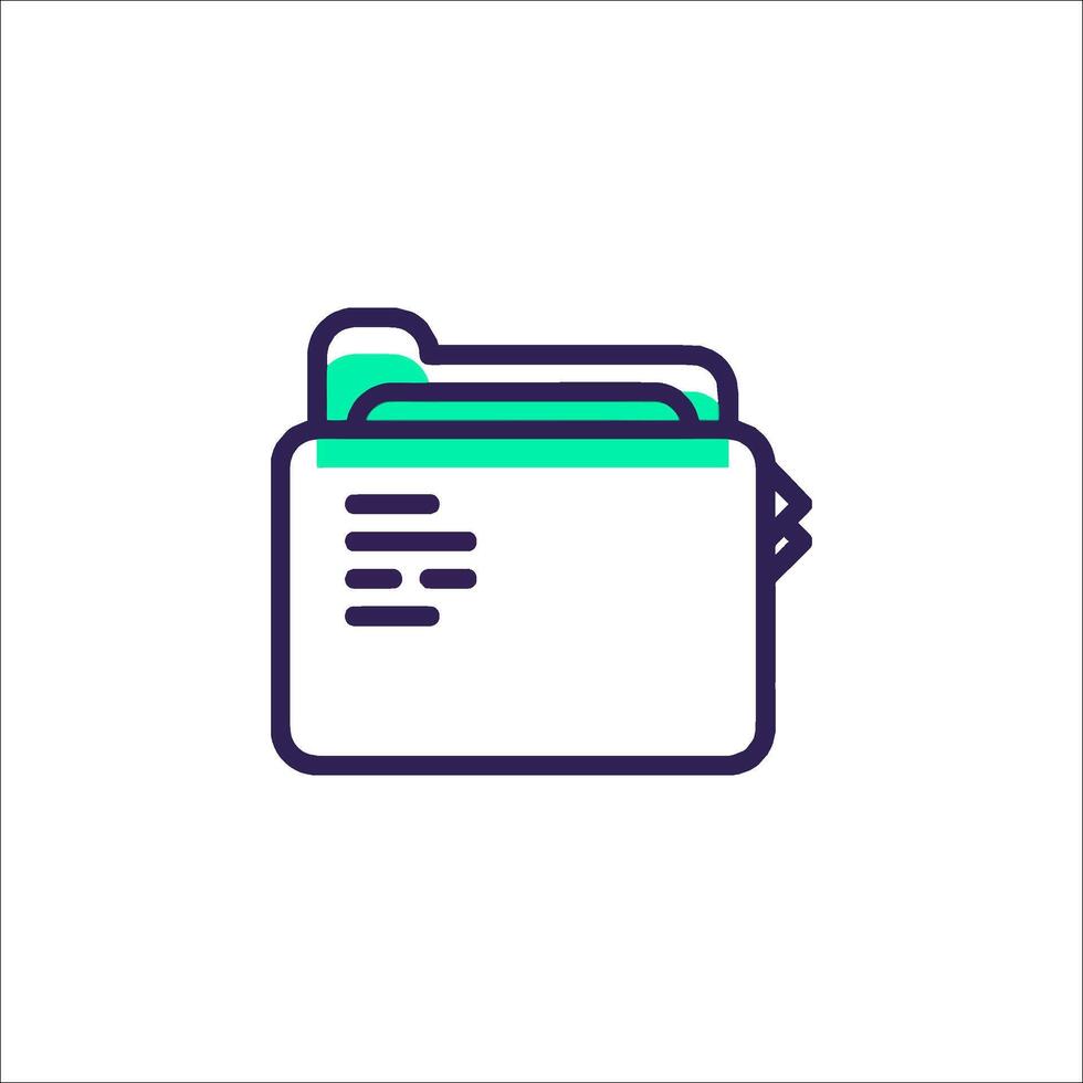 A folder icon with a green and blue color vector