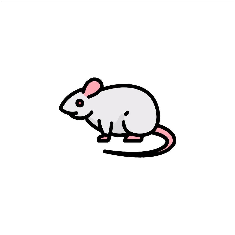 A mouse is shown in a simple drawing vector
