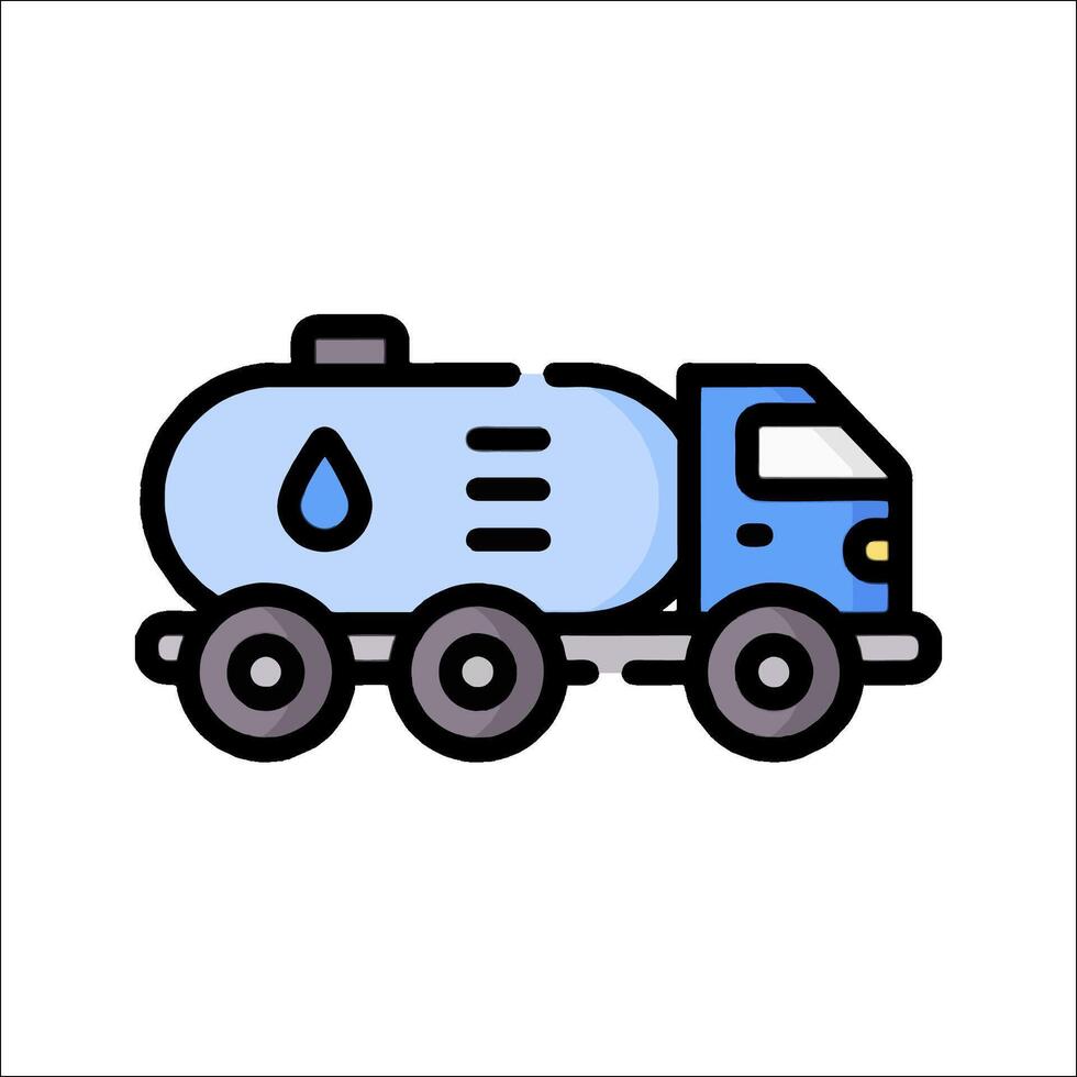 Water tanker truck icon illustration vector