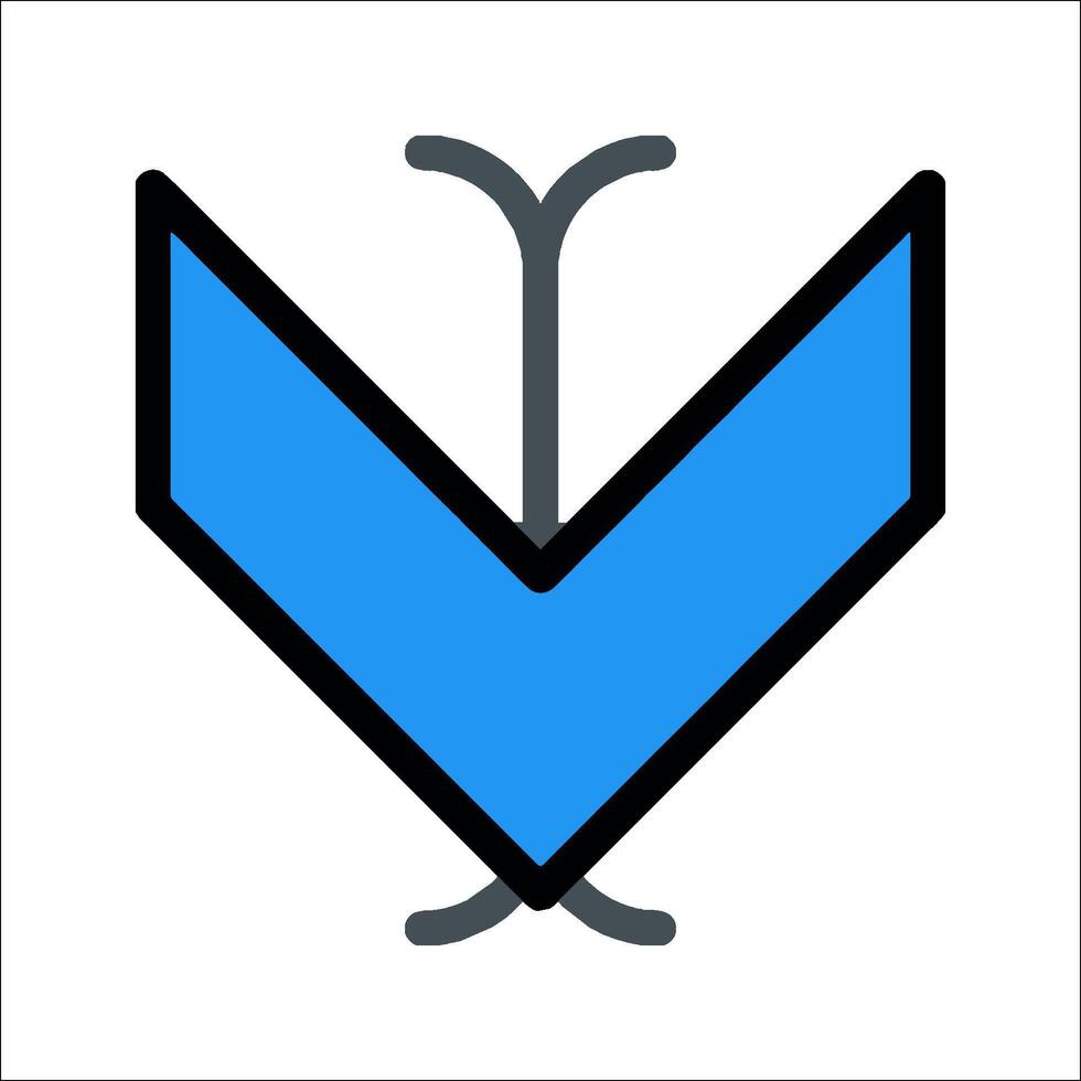 A blue arrow with a white background vector