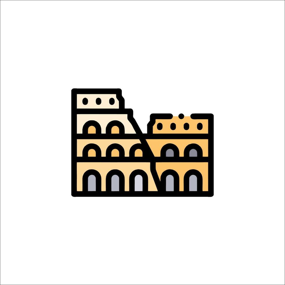 Colosseum icon illustration vector