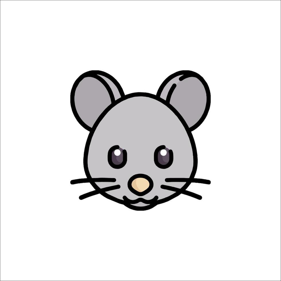 A cartoon mouse head with a big nose vector