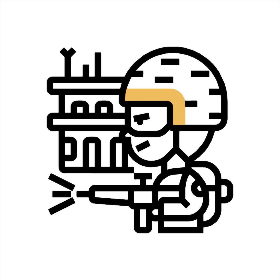 A soldier with a gun and a gun in his hand vector