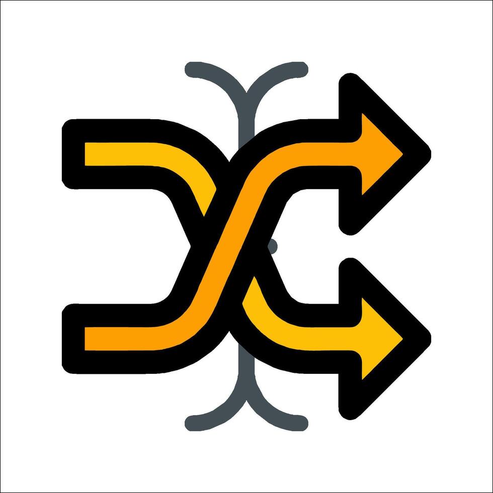 A yellow and black arrow pointing to the left vector