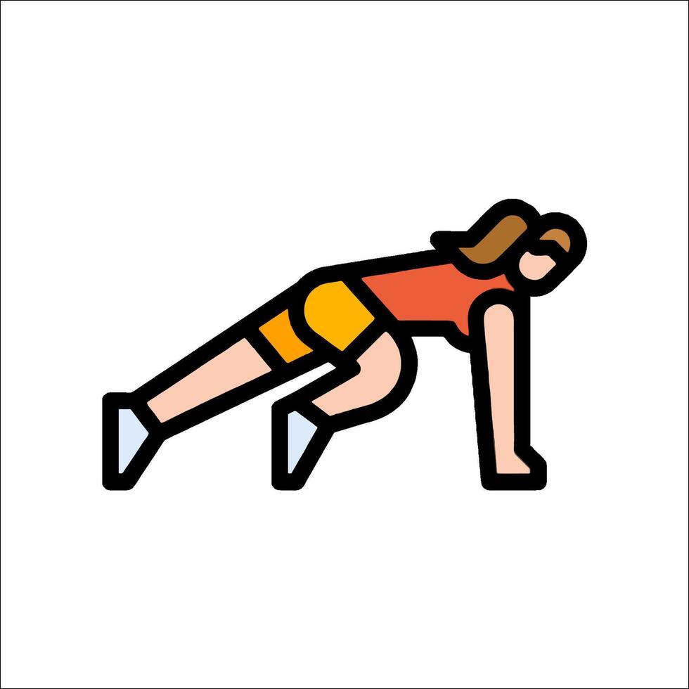 A woman doing push ups on a white background vector