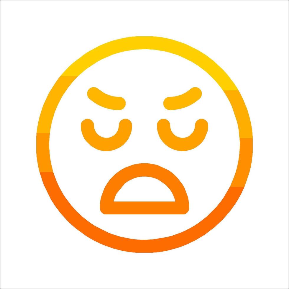 An orange and yellow emoticion icon vector