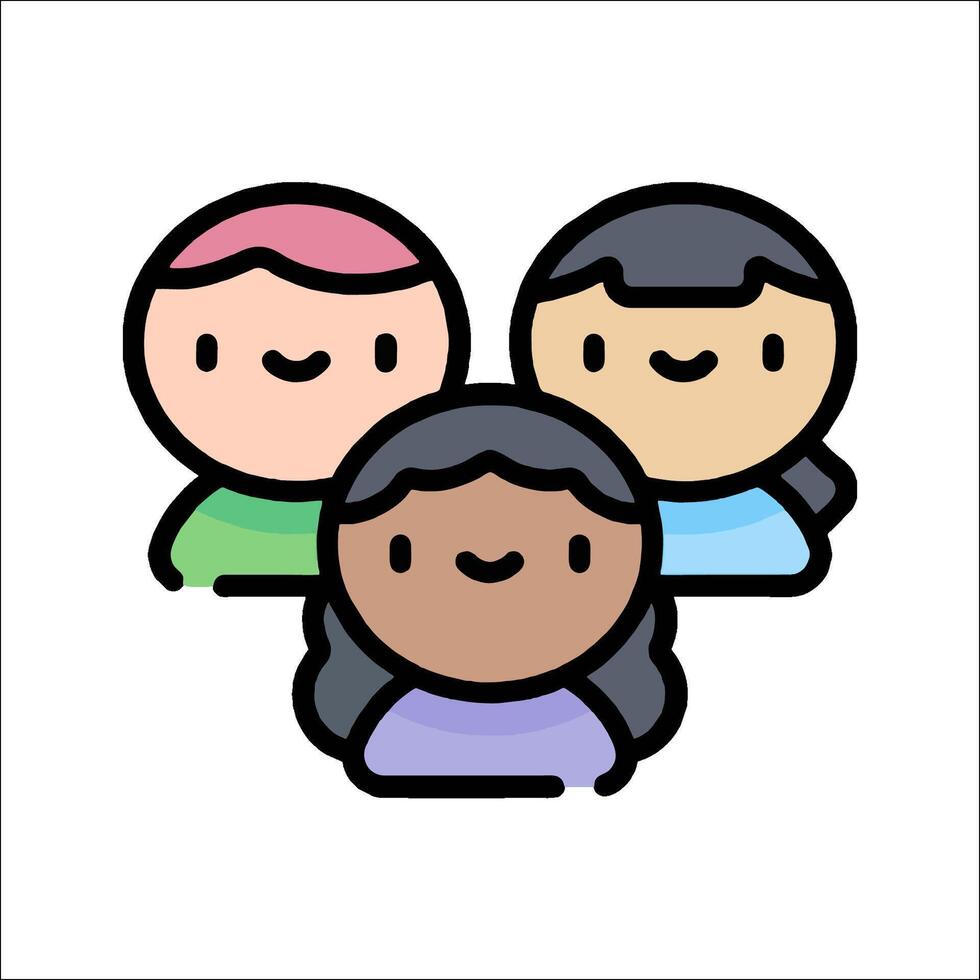 A group of people with different skin colors vector