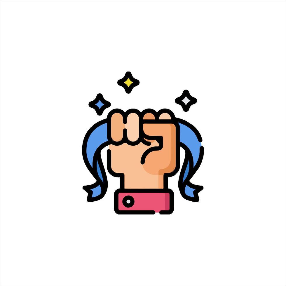A fist with a star on it vector