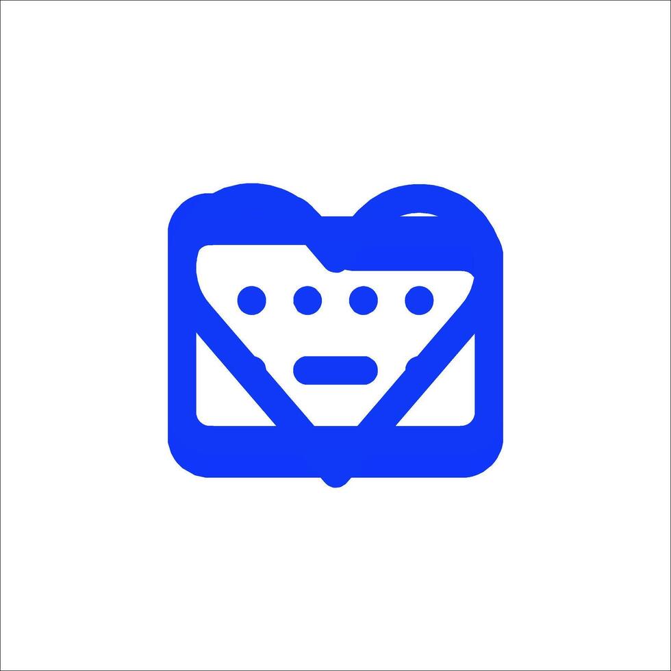 A blue envelope icon on a white background vector
