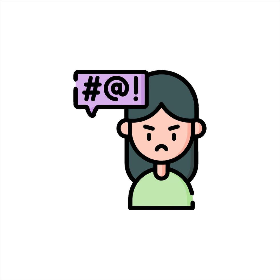 A woman with a speech bubble on her head vector