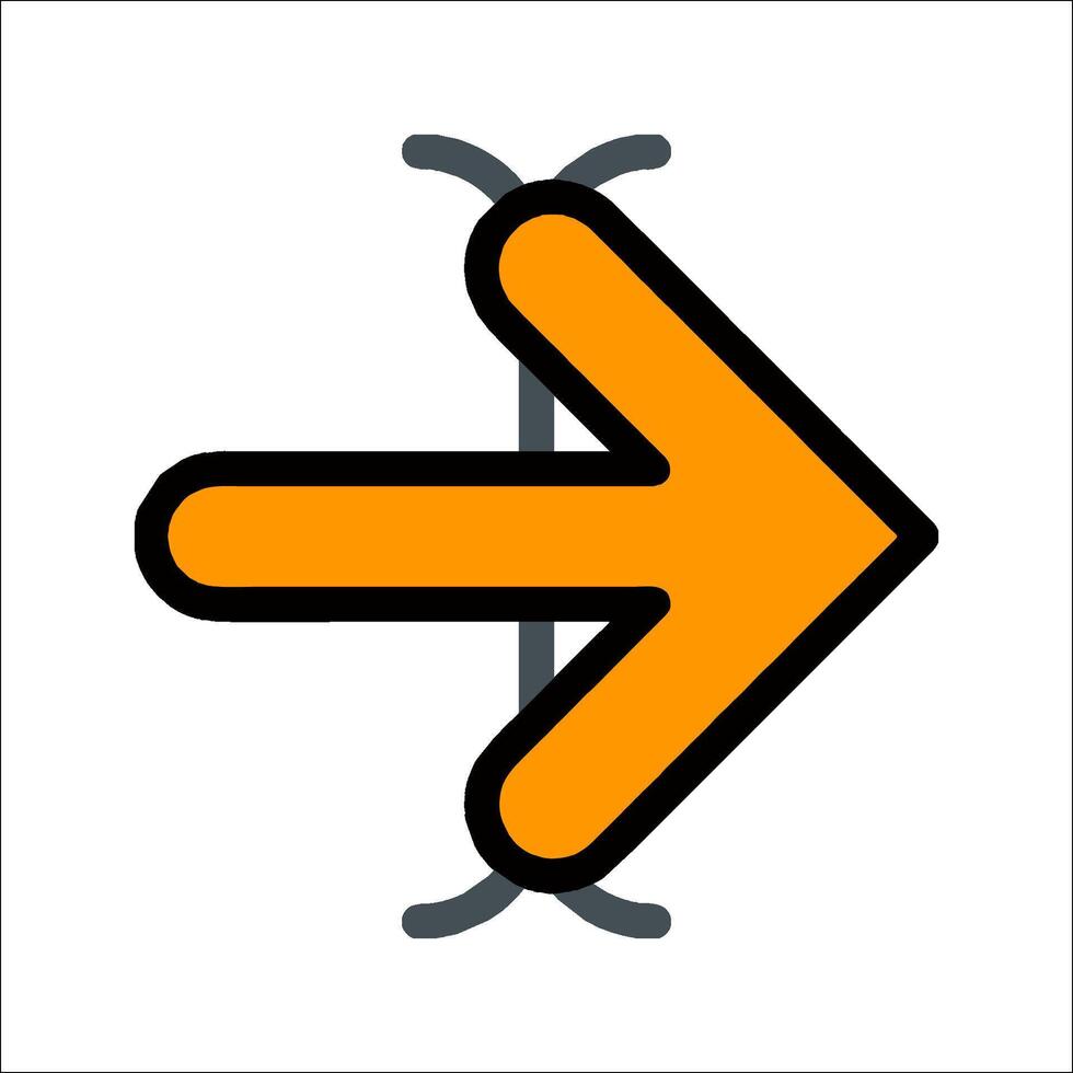 An orange arrow pointing in the direction of the right vector