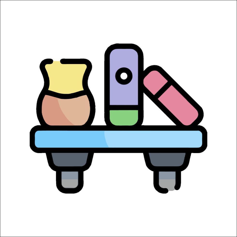 A cart with a bottle and a spoon on it vector