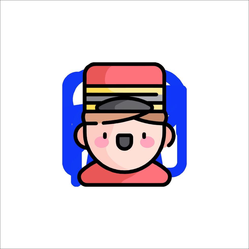 A cartoon character with a hat on vector