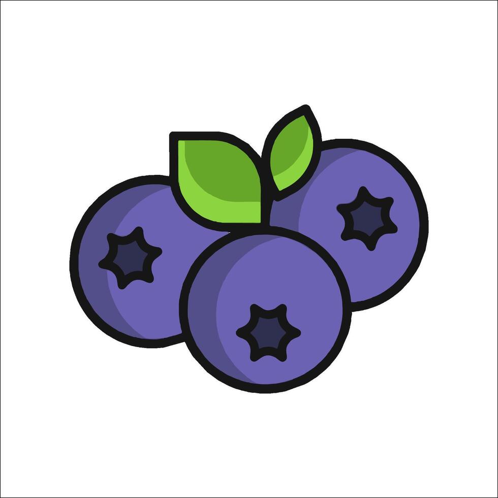Blueberry fruit icon illustration vector