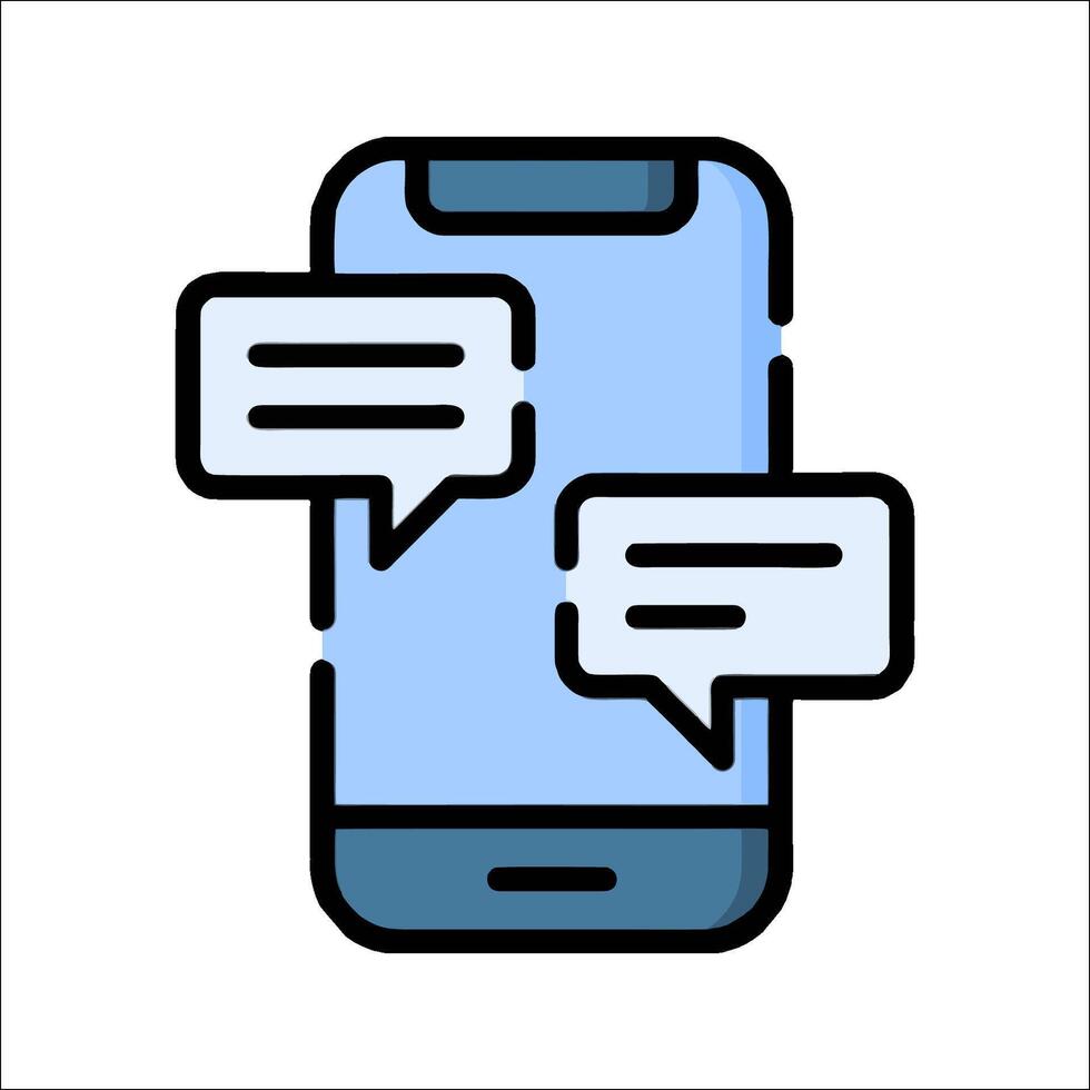 Mobile phone chat icon vector