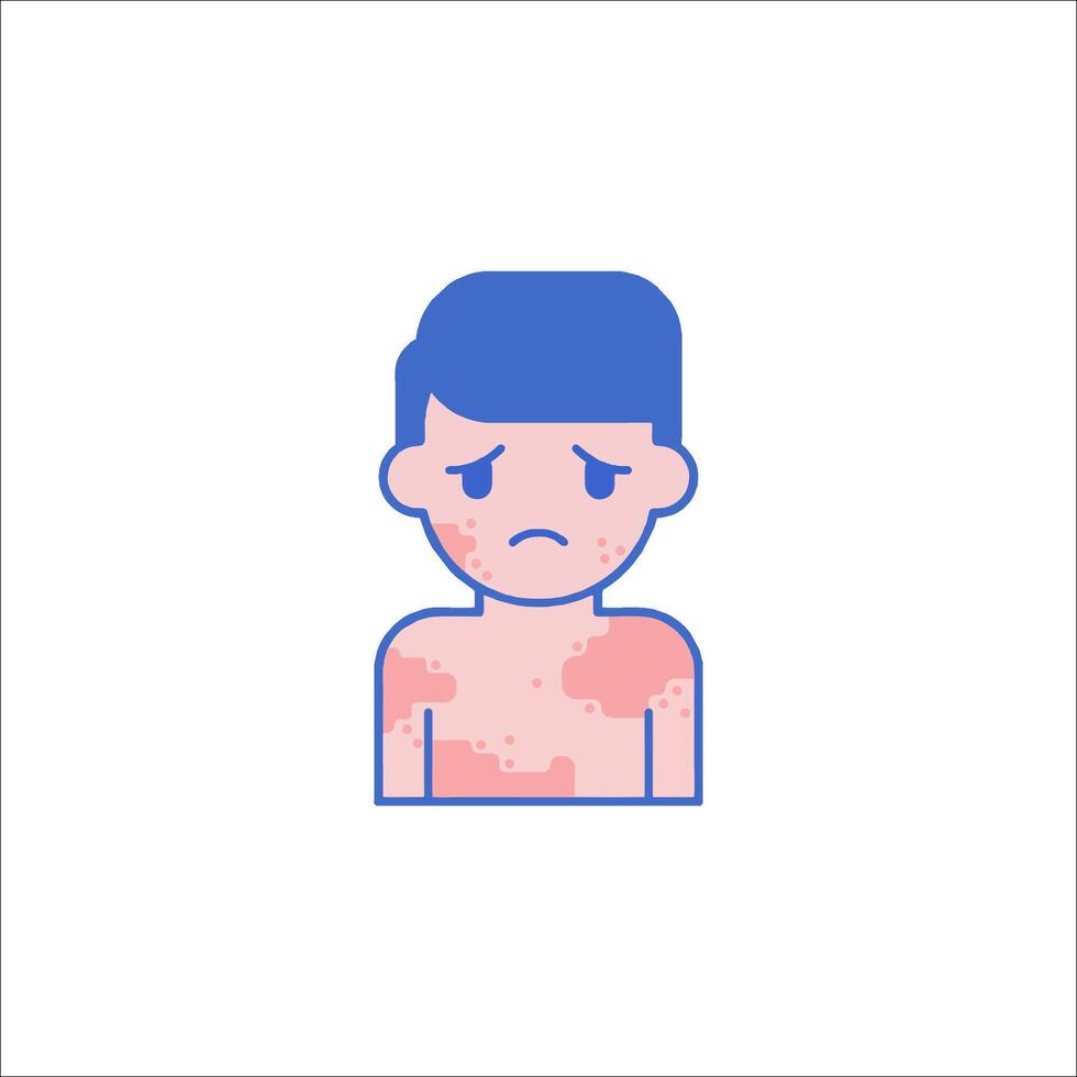A man with a rash on his chest vector