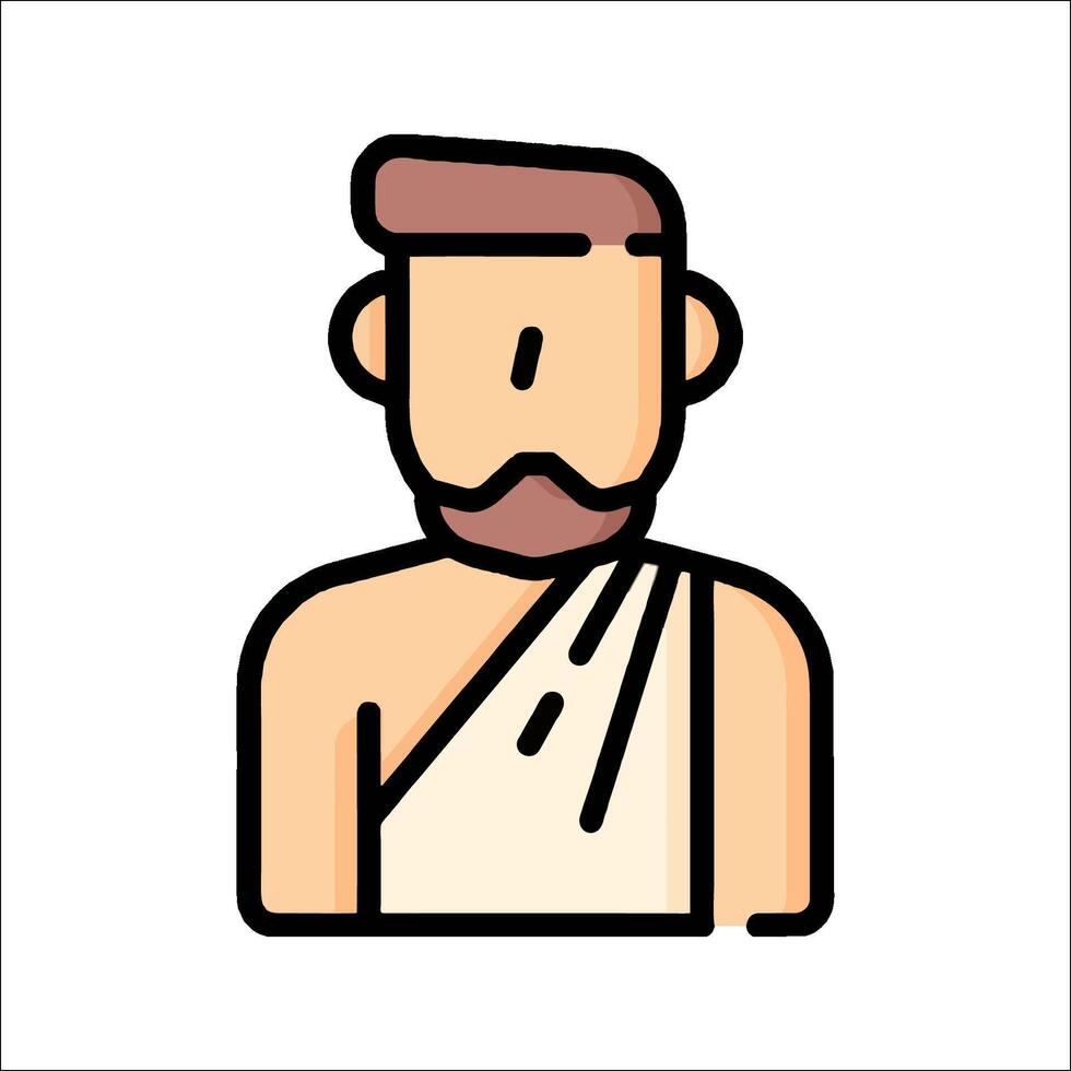 A man with a beard and a turban is shown in a line drawing vector