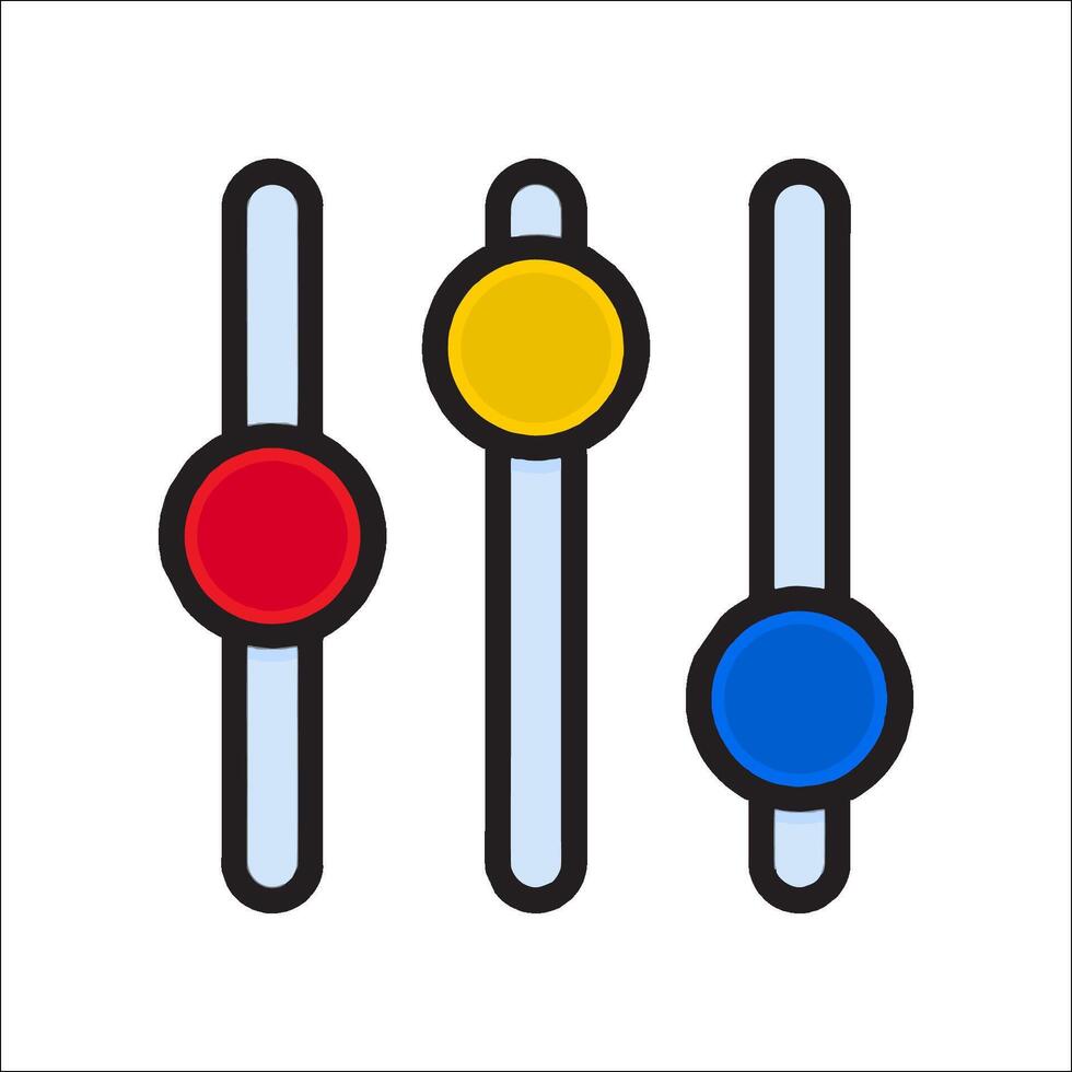 A set of three colored buttons on a white background vector