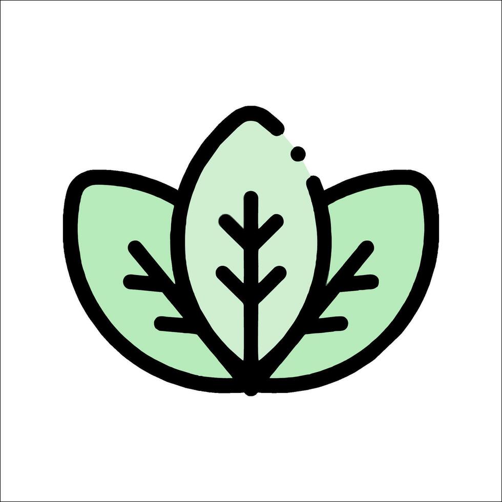 A green leaf icon on a white background vector