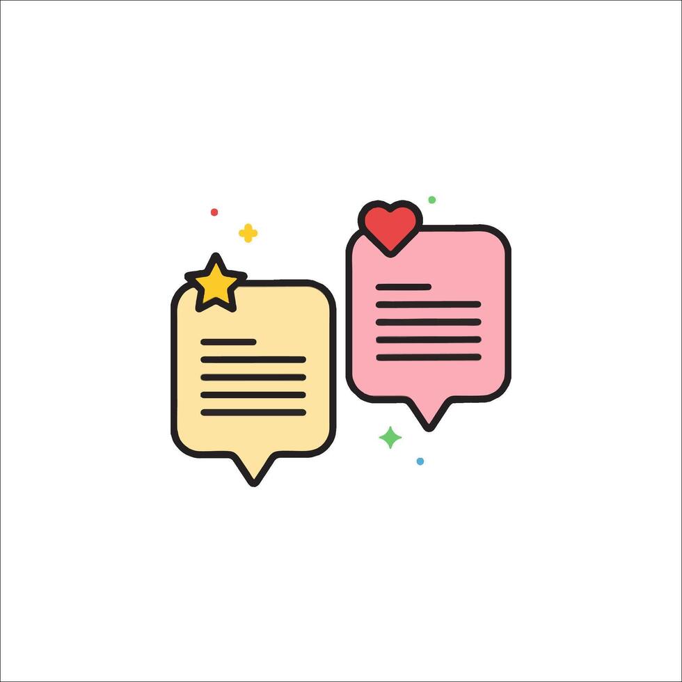 Two speech bubbles with hearts on them vector