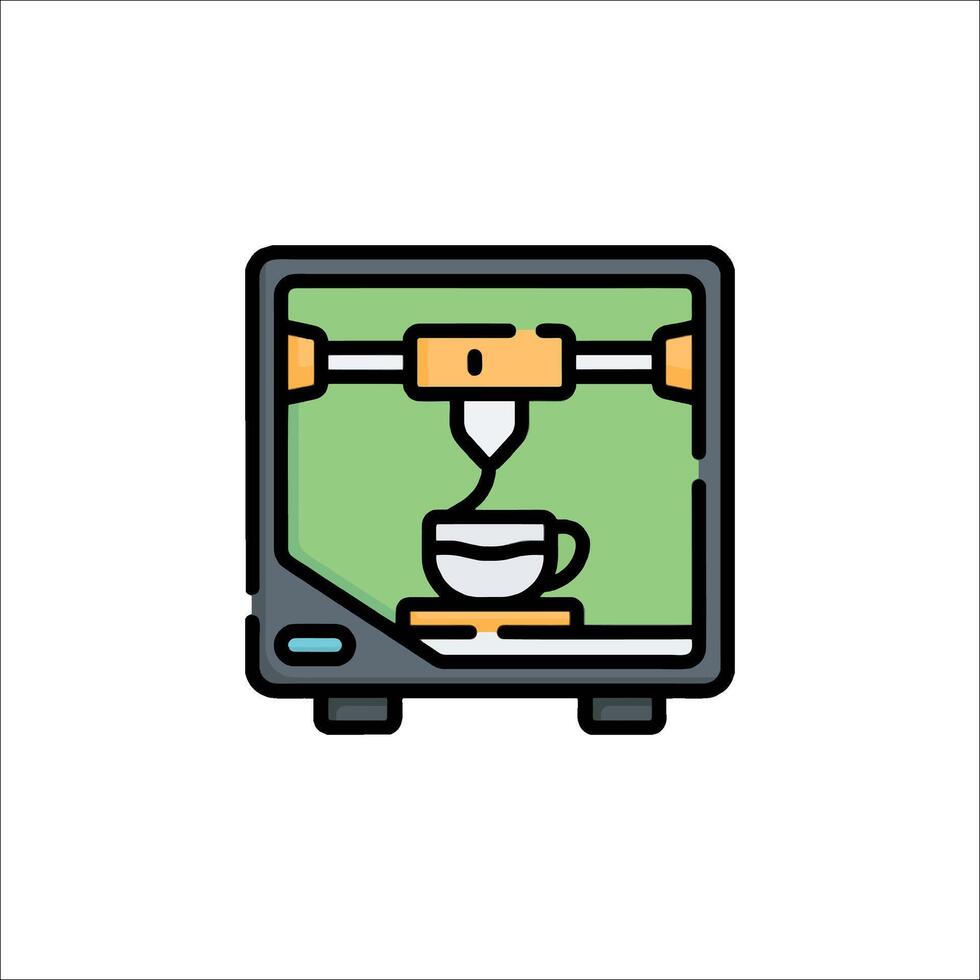 A coffee machine with a cup of coffee on it vector