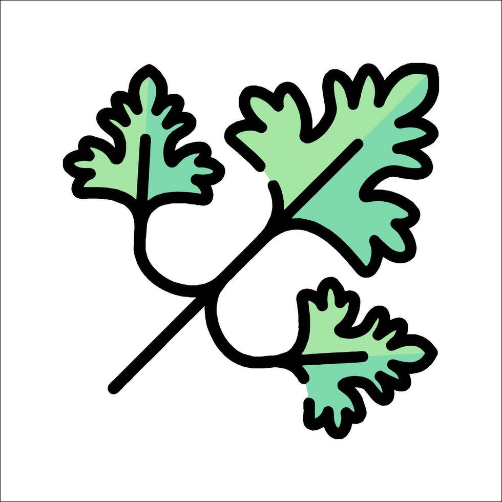 A green leaf icon on a white background vector