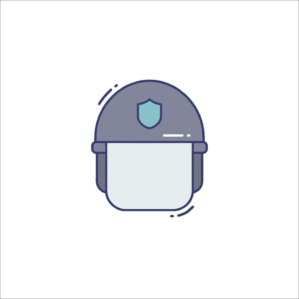 A helmet icon with a shield on it vector