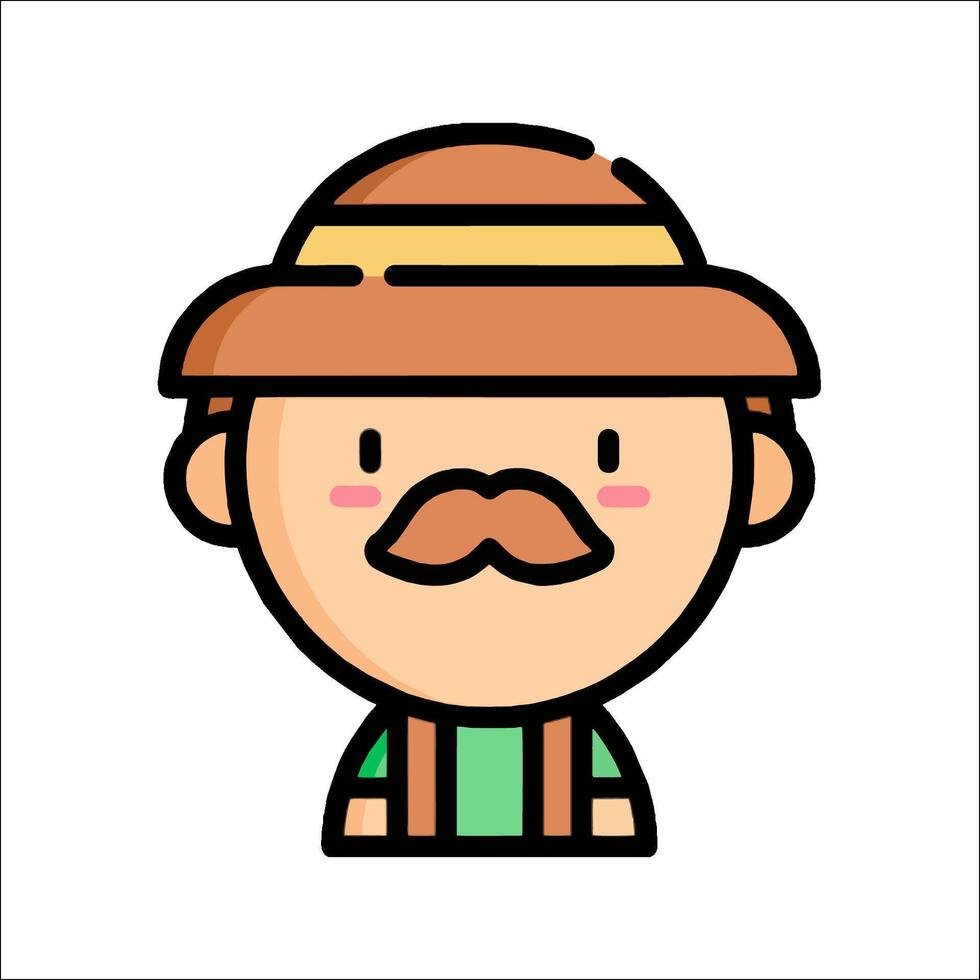 A cartoon man with a mustache and hat vector