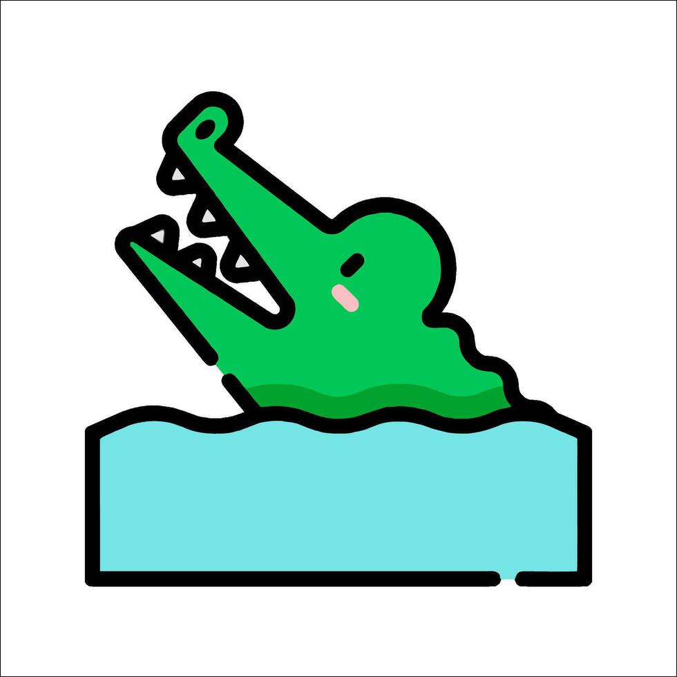 A crocodile swimming in the water with its head up vector