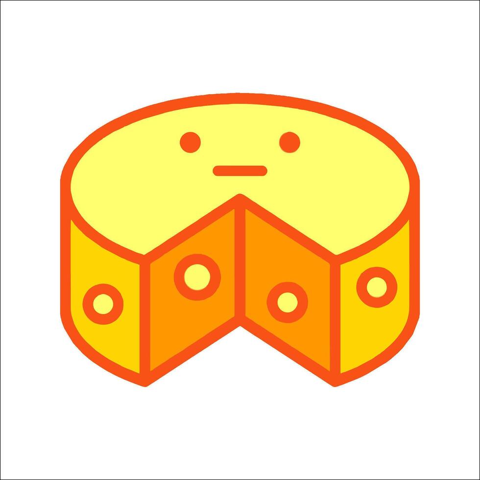A cheese slice with a face on it vector