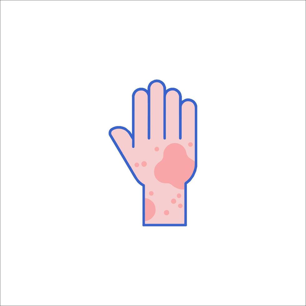 A hand with a red spot on it vector