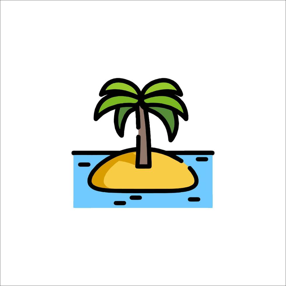 An island with a palm tree on it vector