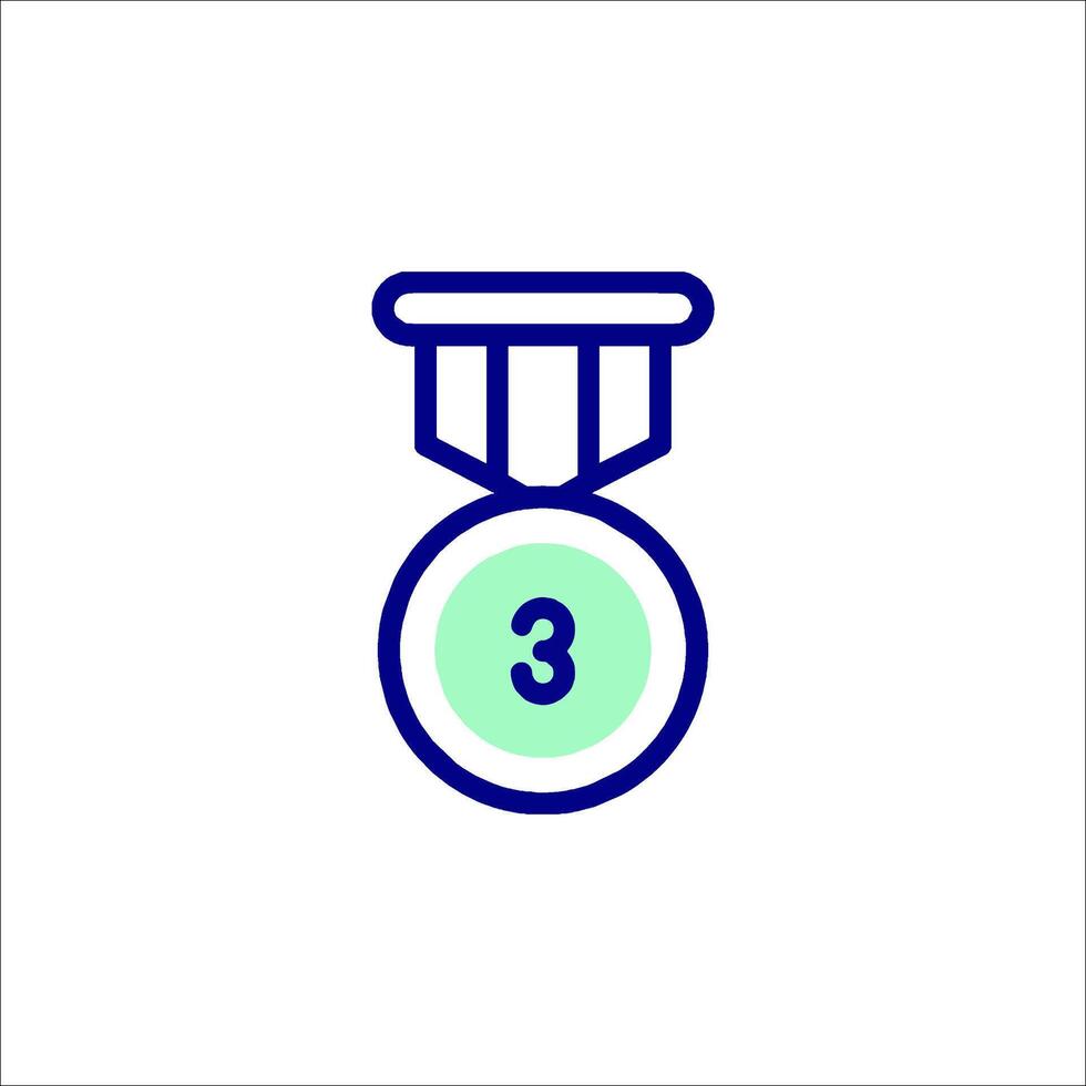 A medal with the number three on it vector