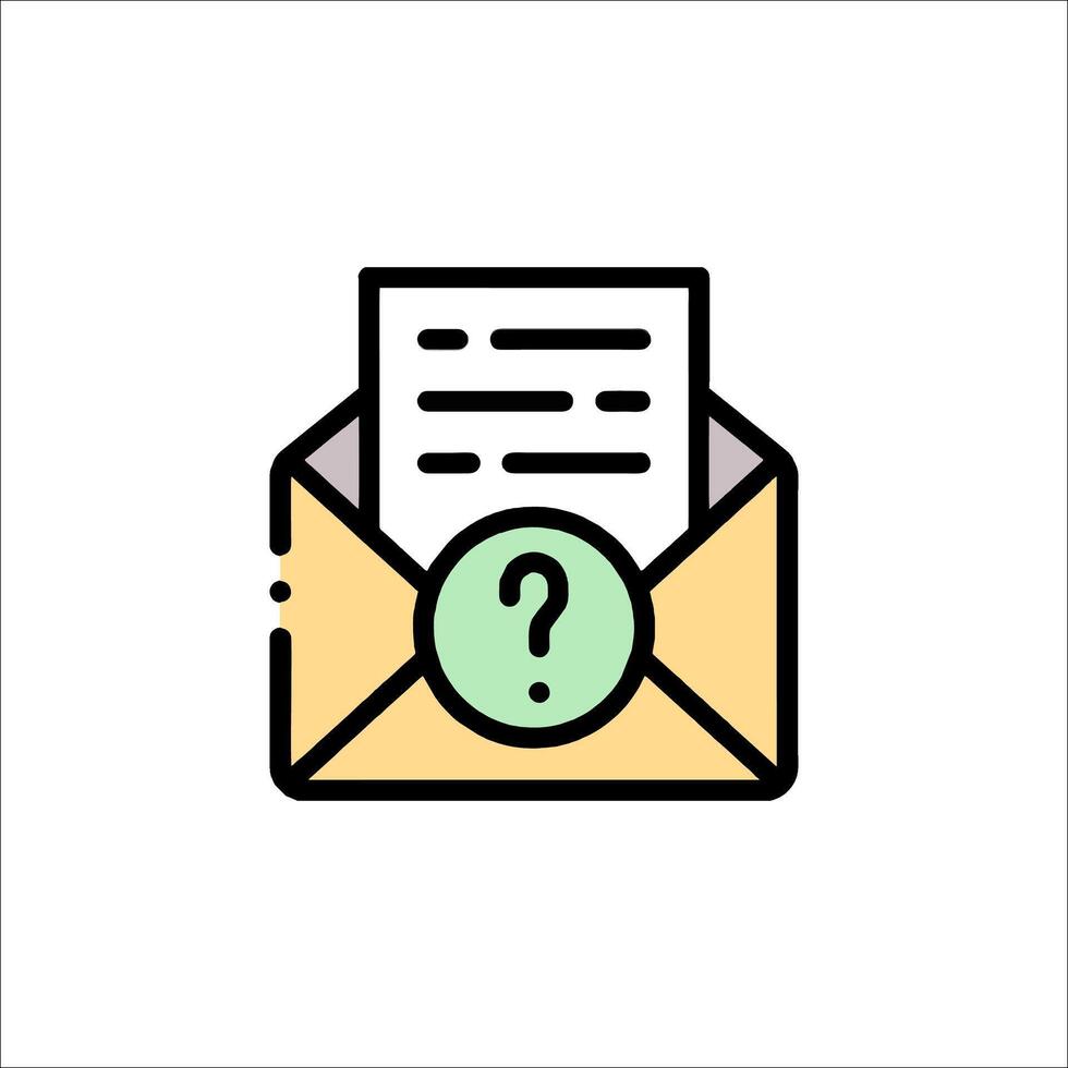 An envelope with a question mark on it vector