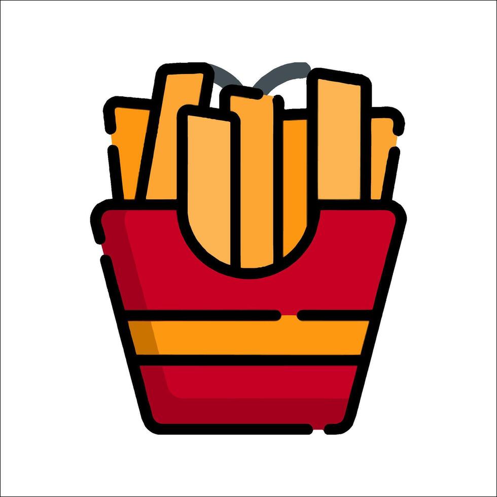 French fries icon illustration vector