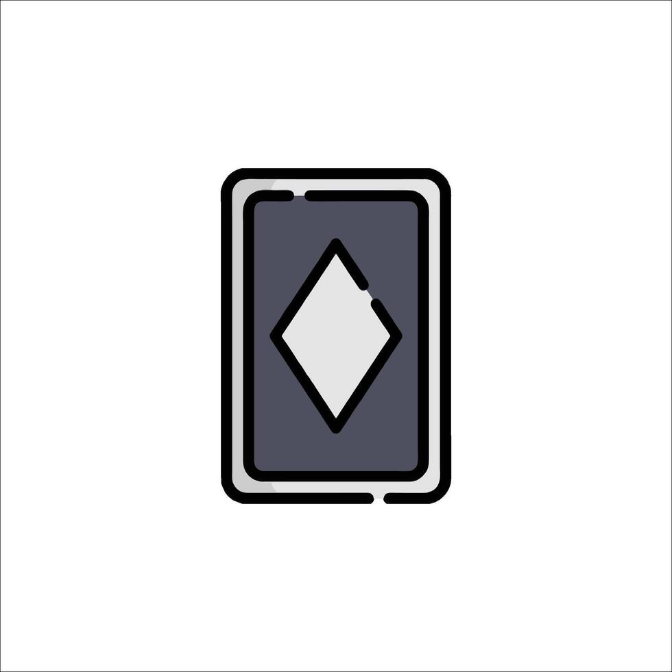 A black and white image of a card with a diamond vector